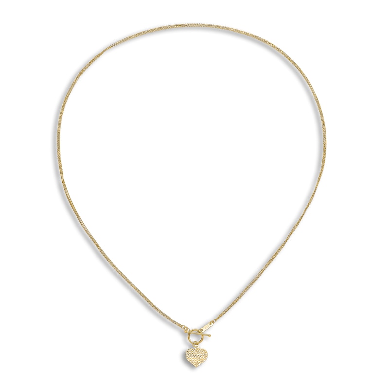 Main Image 3 of Triple Strand Heart Necklace 14K Yellow Gold 18"