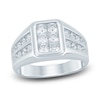 Thumbnail Image 1 of Men's Diamond Wedding Band 2 ct tw Square-cut/Round 14K White Gold