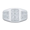 Thumbnail Image 3 of Men's Diamond Wedding Band 2 ct tw Square-cut/Round 14K White Gold