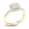 Thumbnail Image 1 of Diamond Halo Engagement Ring 3/4 ct tw Round 14K Yellow Gold