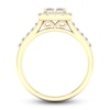 Thumbnail Image 3 of Diamond Halo Engagement Ring 3/4 ct tw Round 14K Yellow Gold