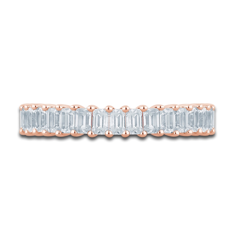 Pnina Tornai Diamond Eternity Ring 2-1/2 ct tw Emerald 14K Rose Gold