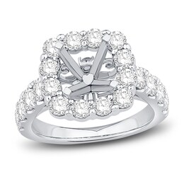Engagement Ring 2 ct tw Round 14K White Gold
