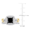 Thumbnail Image 3 of Y-Knot Black & White Diamond Bridal Set 2-1/4 ct tw Princess/Round 14K Two-Tone Gold