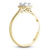 Thumbnail Image 1 of Diamond Engagement Ring 1/5 ct tw Round/Baguette 10K Yellow Gold