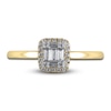 Diamond Engagement Ring 1/5 ct tw Round/Baguette 10K Yellow Gold