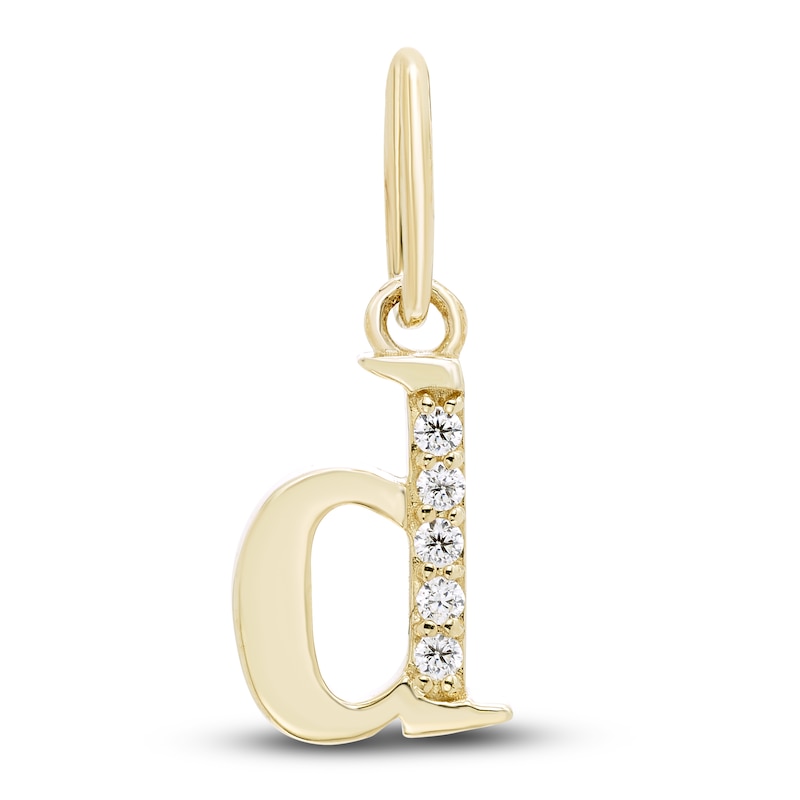 Main Image 1 of Initial D Necklace Charm Diamond Accents 10K Yellow Gold