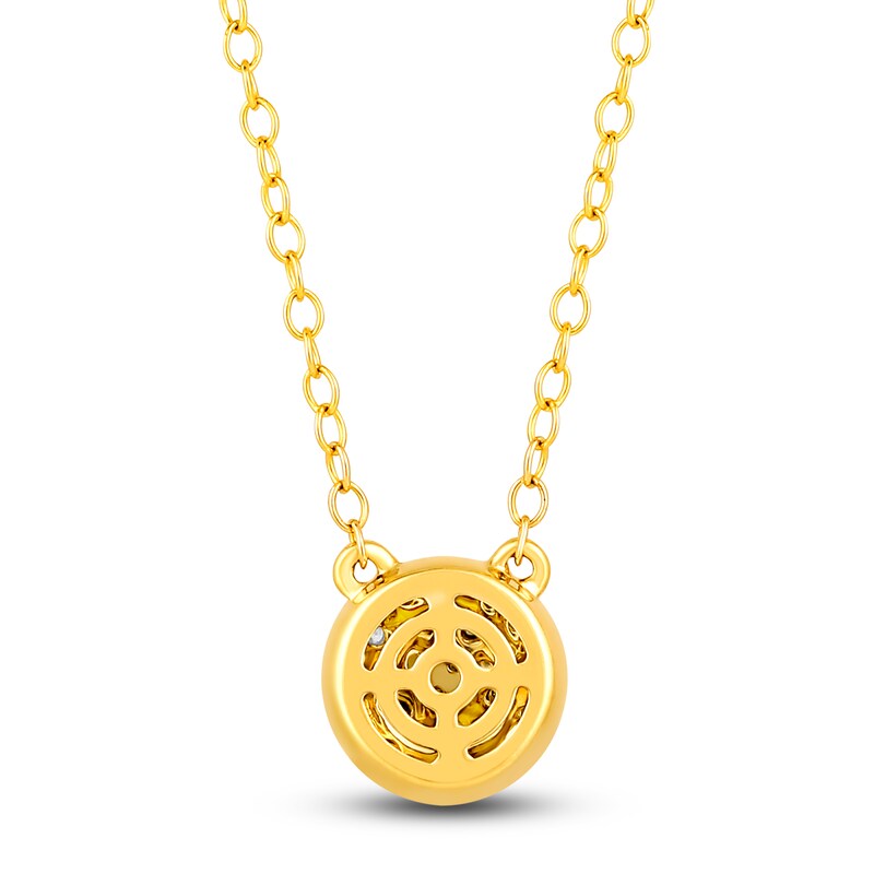 Main Image 2 of Diamond Pave Necklace 1/4 ct tw Round 14K Yellow Gold 18"
