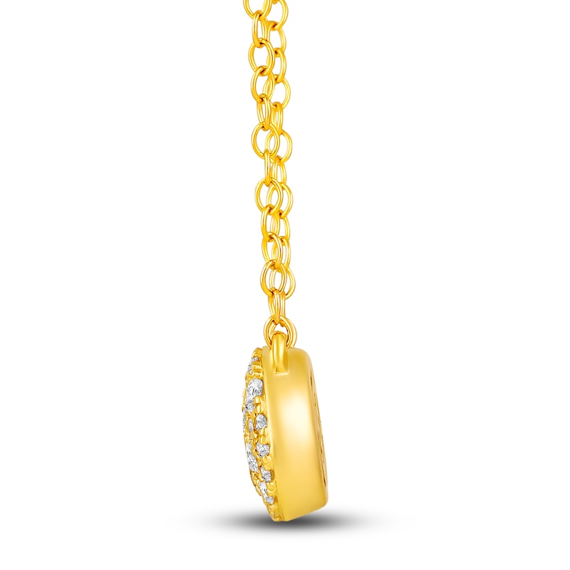 Main Image 3 of Diamond Pave Necklace 1/4 ct tw Round 14K Yellow Gold 18"
