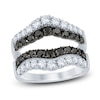 Thumbnail Image 1 of Black & White Diamond Anniversary Enhancer Band 2 ct tw Round 14K White Gold