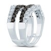 Thumbnail Image 2 of Black & White Diamond Anniversary Enhancer Band 2 ct tw Round 14K White Gold