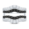 Thumbnail Image 3 of Black & White Diamond Anniversary Enhancer Band 2 ct tw Round 14K White Gold