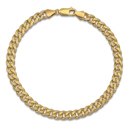 Men's Solid Diamond-Cut Curb Link Necklace 14K Yellow Gold 24" 5.35mm
