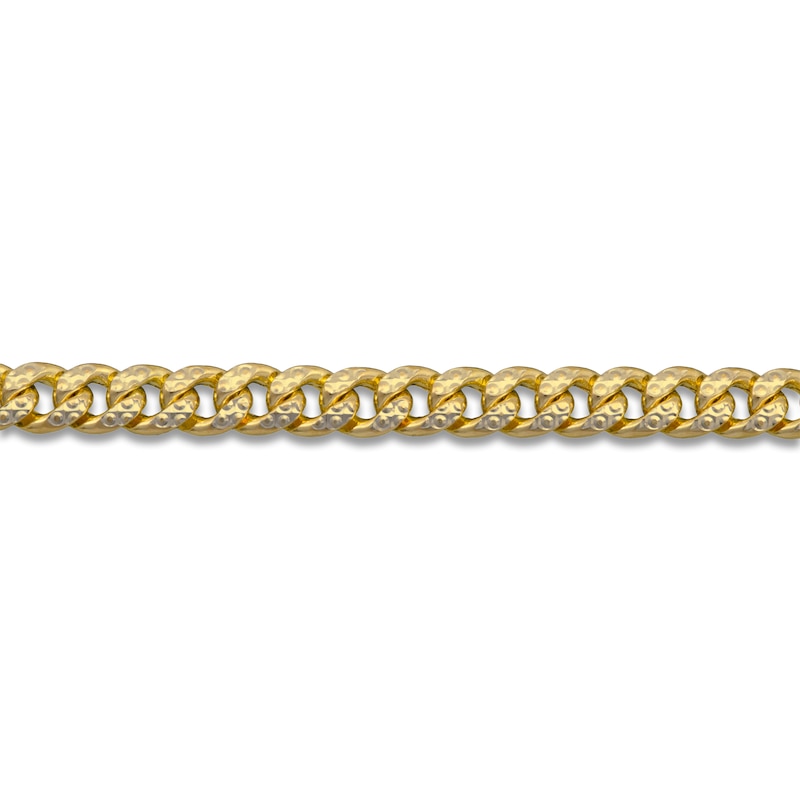 Main Image 3 of Men's Solid Diamond-Cut Curb Link Necklace 14K Yellow Gold 24" 5.35mm