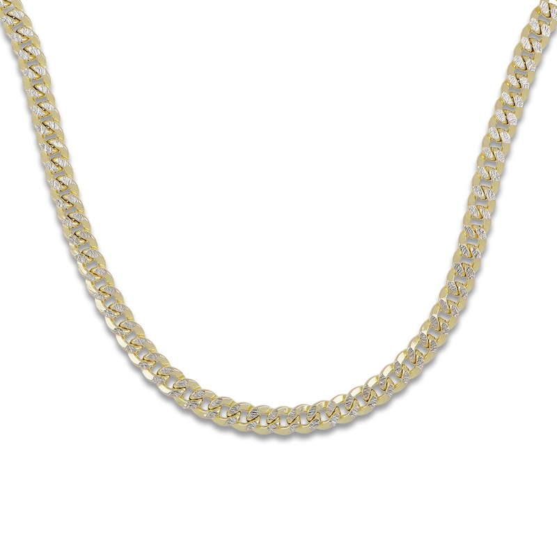 Semi-Solid Curb Chain Necklace 10K Yellow Gold 22" 7.8mm