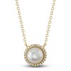 Thumbnail Image 1 of Shy Creation Freshwater Cultured Pearl Necklace 1/20 ct tw Diamonds 14K Yellow Gold 18" SC55023951