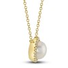 Thumbnail Image 2 of Shy Creation Freshwater Cultured Pearl Necklace 1/20 ct tw Diamonds 14K Yellow Gold 18" SC55023951