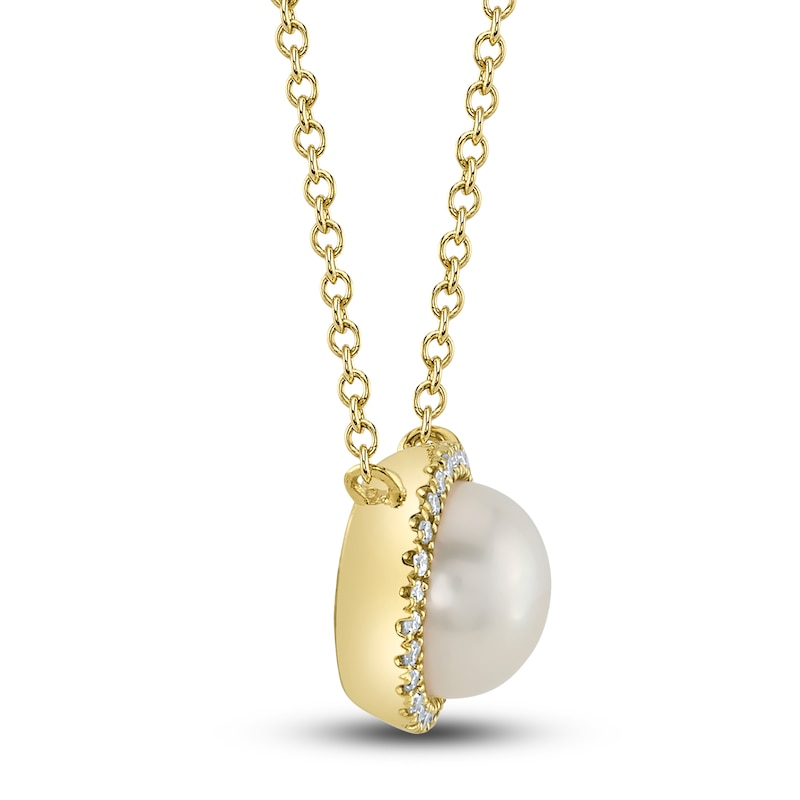 Main Image 2 of Shy Creation Freshwater Cultured Pearl Necklace 1/20 ct tw Diamonds 14K Yellow Gold 18" SC55023951