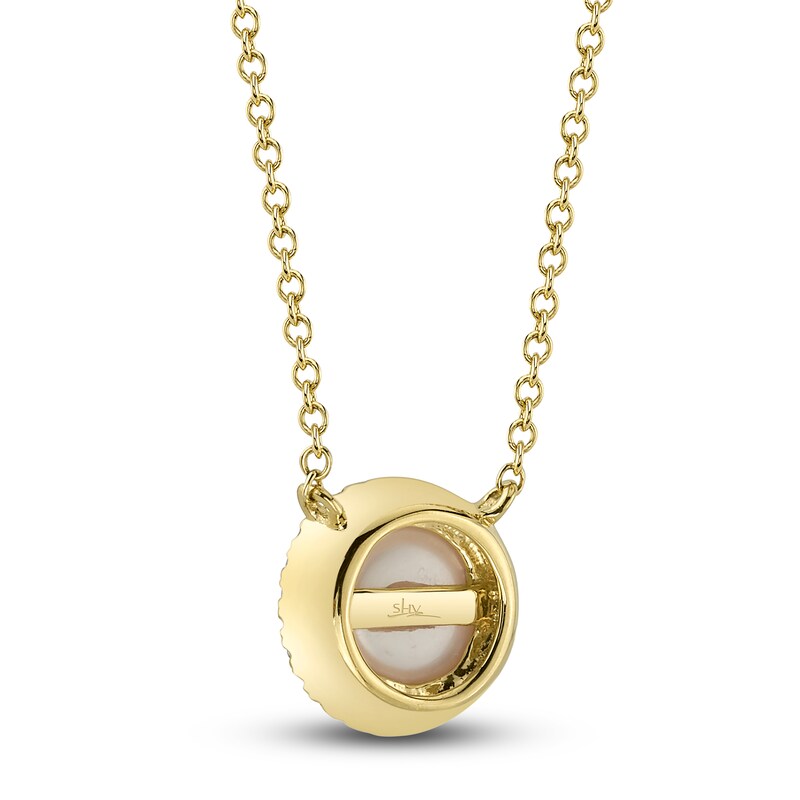 Main Image 3 of Shy Creation Freshwater Cultured Pearl Necklace 1/20 ct tw Diamonds 14K Yellow Gold 18" SC55023951