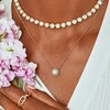 Thumbnail Image 4 of Shy Creation Freshwater Cultured Pearl Necklace 1/20 ct tw Diamonds 14K Yellow Gold 18" SC55023951