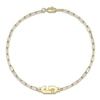 Thumbnail Image 1 of High-Polish Initial Bracelet Diamond Accents 14K Yellow Gold 7.25"