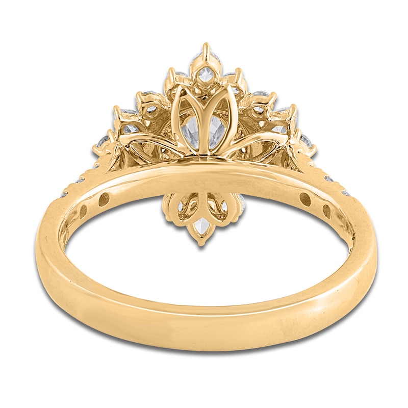 Main Image 3 of Round & Marquise-Cut Diamond Ring 1 ct tw 14K Yellow Gold
