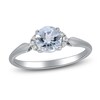 Thumbnail Image 1 of Natural Aquamarine & Diamond Engagement Ring 1/20 ct tw 14K White Gold