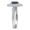 Thumbnail Image 3 of Pear-Shaped Natural Blue Sapphire & Diamond Halo Engagement Ring 1/2 ct tw 14K White Gold