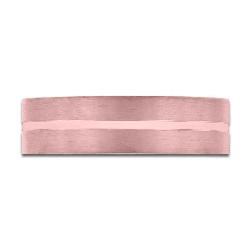 Matte Split Wedding Band 14K Rose Gold 6mm