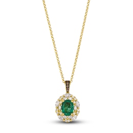 Le Vian Natural Emerald & Diamond Pendant Necklace 3/4 ct tw 18K Honey Gold