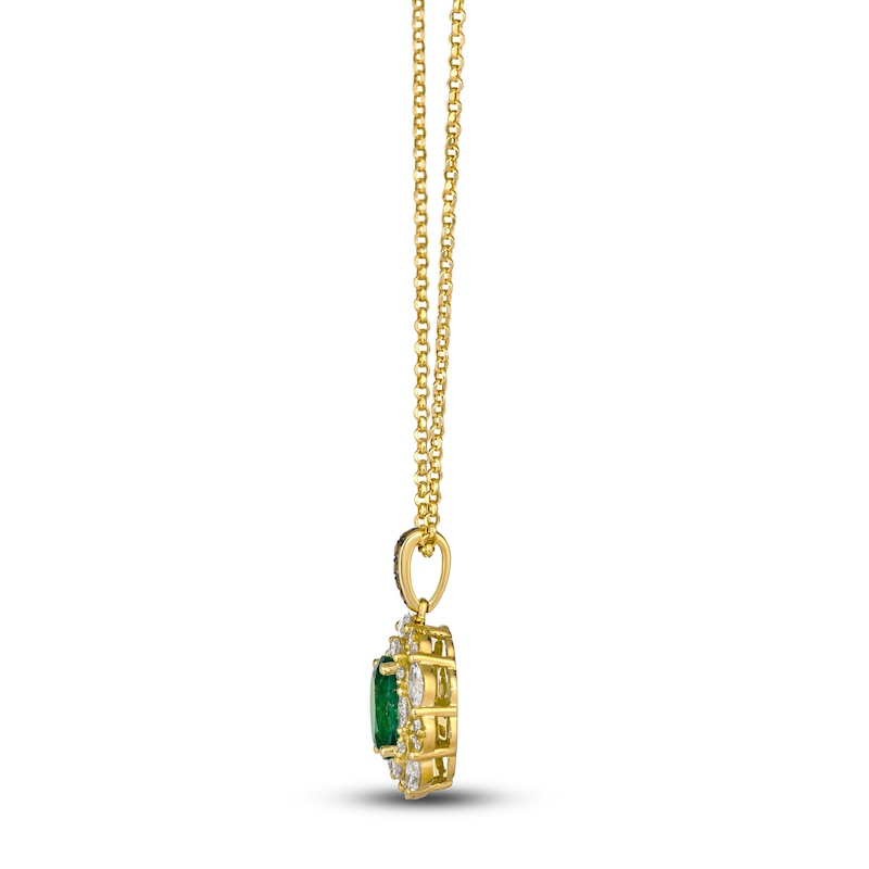 Main Image 2 of Le Vian Natural Emerald & Diamond Pendant Necklace 3/4 ct tw 18K Honey Gold