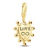 Thumbnail Image 2 of Charm'd by Lulu Frost Natural Turquoise and Freshwater Cultured Pearl Love Infinity Heart Charm 10K Yellow Gold