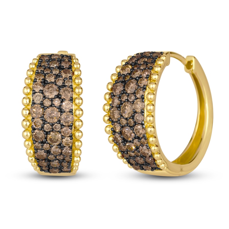 Main Image 3 of Le Vian Dolce D'Oro Chocolate Diamond Earrings 1-5/8 ct tw 14K Honey Gold