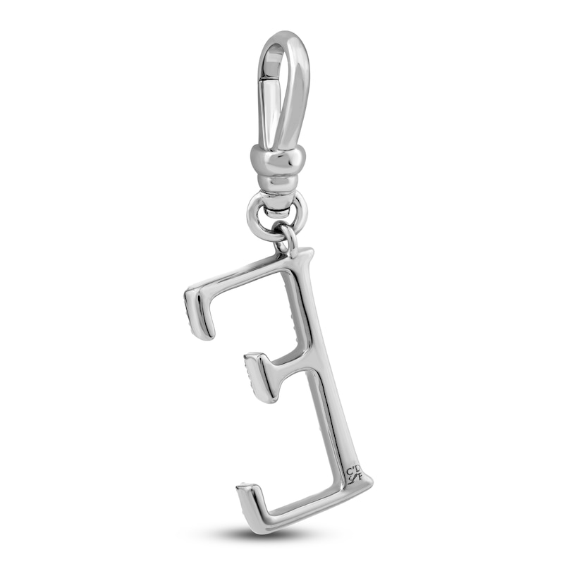 Main Image 2 of Charm'd by Lulu Frost Diamond Letter E Charm 1/10 ct tw Pavé Round 10K White Gold