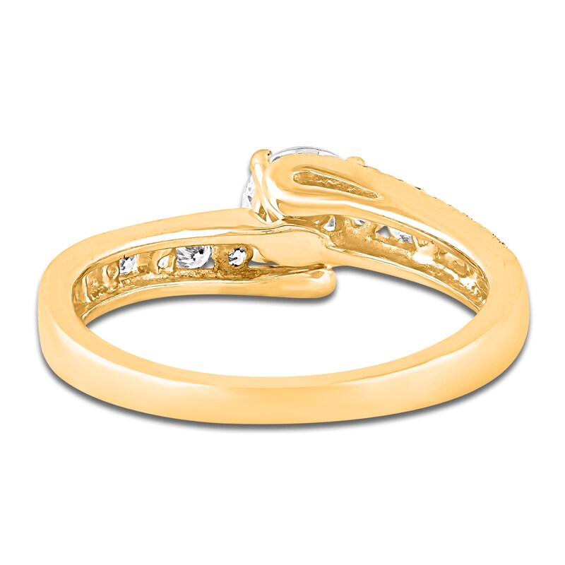 Round-Cut Diamond Bypass Engagement Ring 1 ct tw 14K Yellow Gold