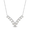 Thumbnail Image 1 of Yoko London Akoya Cultured Pearl & Diamond Chevron Necklace 1/4 ct tw 18K White Gold 18"