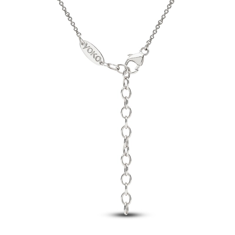 Main Image 3 of Yoko London Akoya Cultured Pearl & Diamond Chevron Necklace 1/4 ct tw 18K White Gold 18"