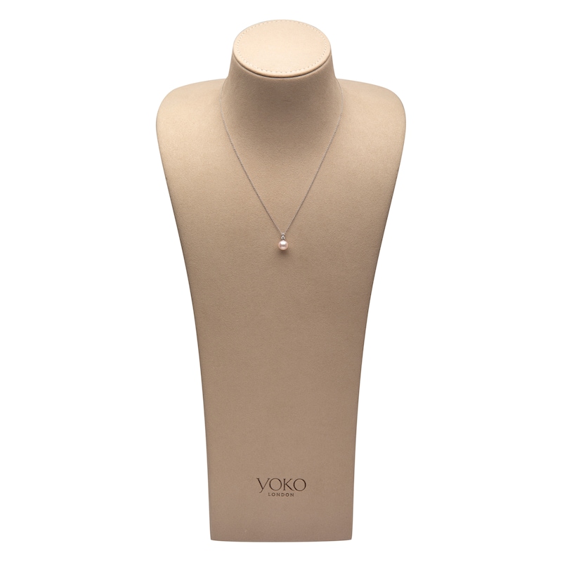 Main Image 4 of Yoko London Akoya Cultured Pearl & Diamond Necklace 1/15 ct tw 18K White Gold 18"