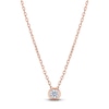 Thumbnail Image 1 of Certified Round-Cut Diamond Bezel-Set Solitaire Necklace 1/10 ct tw 14K Rose Gold 18" (I1/I)