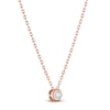 Thumbnail Image 2 of Certified Round-Cut Diamond Bezel-Set Solitaire Necklace 1/10 ct tw 14K Rose Gold 18" (I1/I)