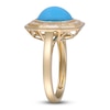 Thumbnail Image 3 of Natural Turquoise & Diamond Octagon Frame Ring 1/8 ct tw 14K Yellow Gold