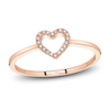 Thumbnail Image 1 of Shy Creation Diamond Heart Outline Ring 1/20 ct tw 14K Rose Gold SC22005660