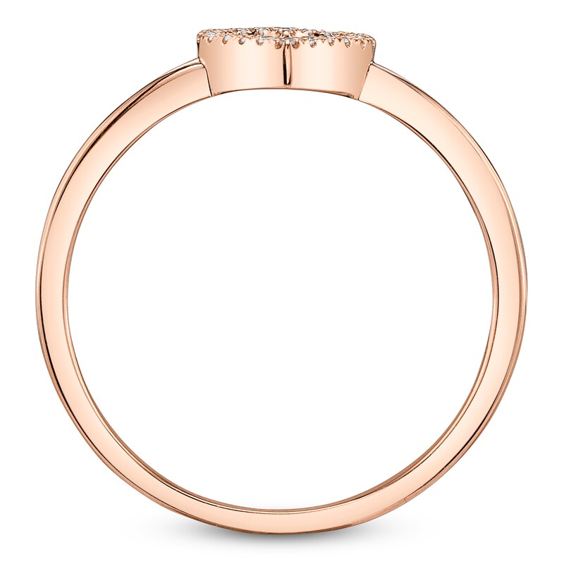 Main Image 3 of Shy Creation Diamond Heart Outline Ring 1/20 ct tw 14K Rose Gold SC22005660