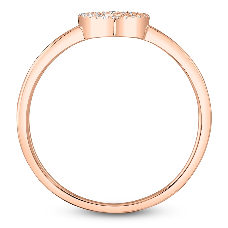Main Image 4 of Shy Creation Diamond Heart Outline Ring 1/20 ct tw 14K Rose Gold SC22005660