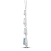 Thumbnail Image 3 of Marquise-Cut Natural Sky, Swiss & London Blue Topaz Drop Necklace 1/6 ct tw Diamonds 10K White Gold 18"