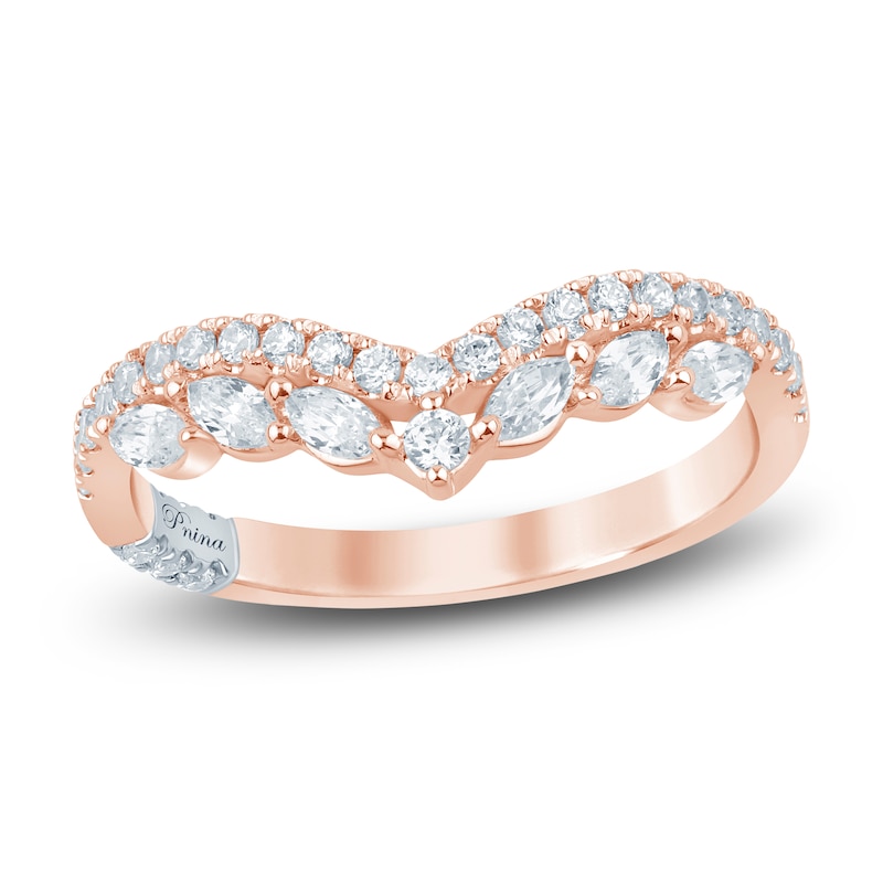 Main Image 1 of Pnina Tornai Marquise & Round-Cut Diamond Chevron Anniversary Ring 1/2 ct tw 14K Rose Gold