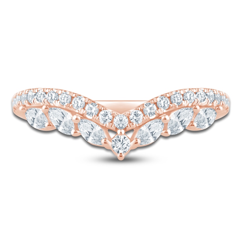Main Image 3 of Pnina Tornai Marquise & Round-Cut Diamond Chevron Anniversary Ring 1/2 ct tw 14K Rose Gold