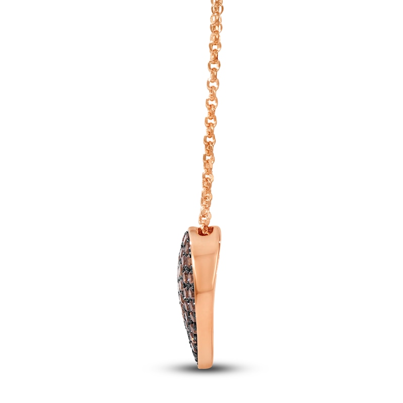 Main Image 2 of Le Vian Chocolate Ombré Heart Necklace 1 ct tw 14K Strawberry Gold 19"