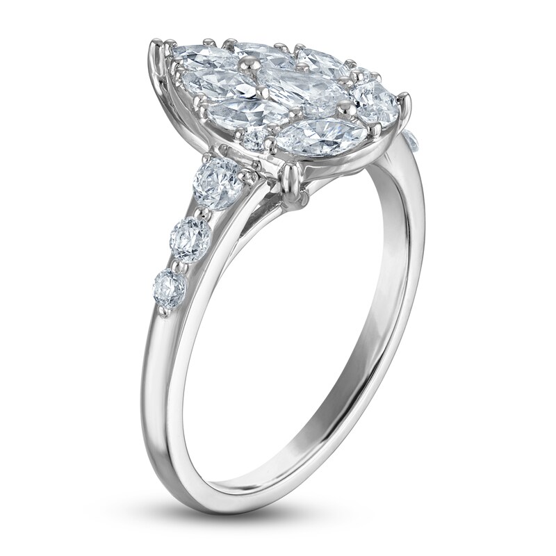 Main Image 2 of Brilliant Moments Pear, Marquise & Round-Cut Multi-Diamond Engagement Ring 1-1/4 ct tw 14K White Gold