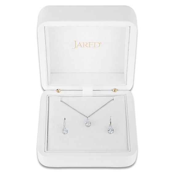 Pear-Shaped Lab-Grown Diamond Solitaire Wedding Day Gift Set 3 ct tw 14K White Gold (Si2/F) Pear-Shaped Lab-Grown Diamond Solitaire Wedding Day Gift Set 3 ct tw 14K White Gold (Si2/F)